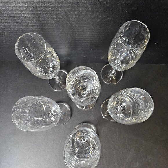 Krosno Poland Elegant Stemmed Flute Wine Champagne Glasses Set of 6 NIB - Picture 8 of 11